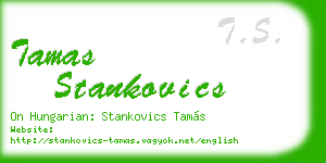 tamas stankovics business card